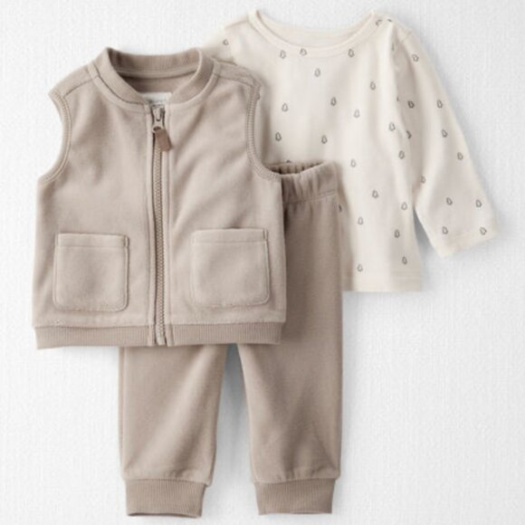 NWT Carter's Little Planet Baby 2-Piece Recycled Fleece Set (Shirt And Pants) - Picture 1 of 15